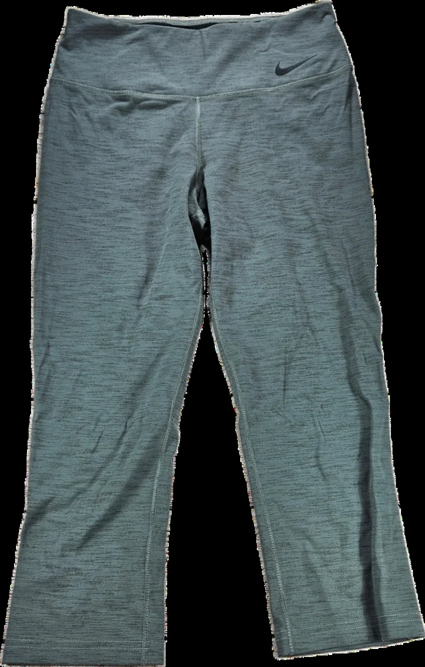 Nike Dri-FIT Capris Women's Heather Green M Stretch Athletic Yoga Pants